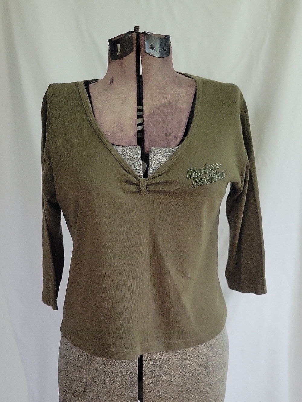 Harley-Davidson Top, Medium, Green, Vintage